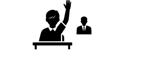 Raise Hand Classroom Participation Student Icon
