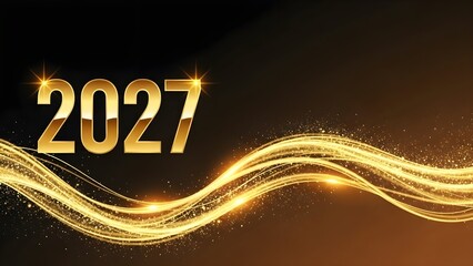 Golden 2027 new year celebration background
