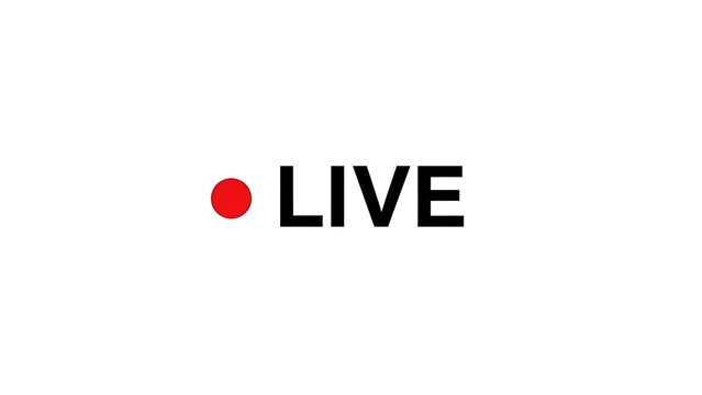 Red dot live text on white background text white background black text symbol