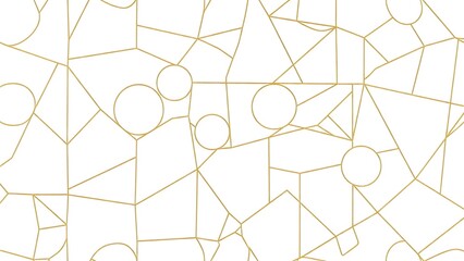 Gold lines forming geometric shapes on white background