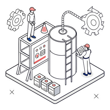 Industrial Chemical Equipment Maintenance and Technology Support System Vector Design for Manufacturing and Engineering Management