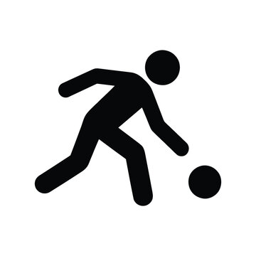 silhouette of a man playing football scoor icon on white background