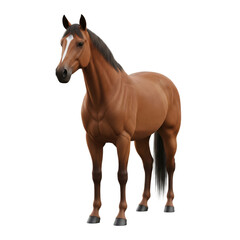 Fototapeta premium Brown horse standing isolated on white