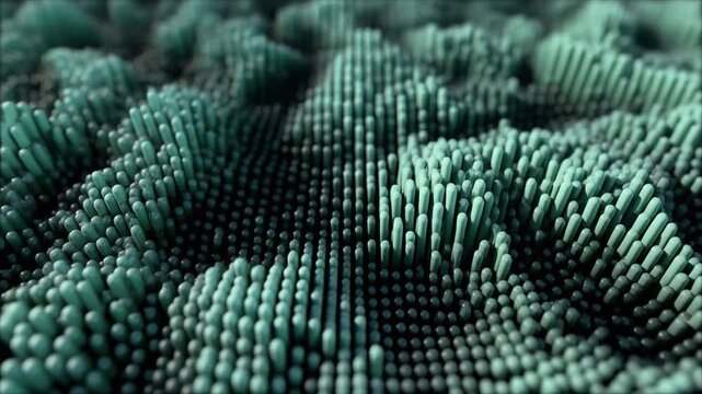 Close-Up View of Dense 3D Cylinder Arrangement in Abstract Environment