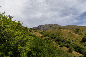 Fototapeta premium Alpine mountain landscape in the Cerces massif, Hautes-Alpes, France