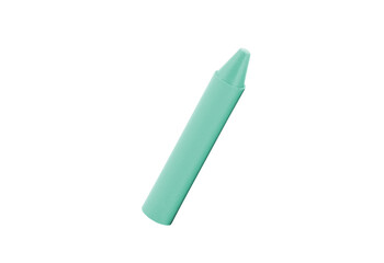 Vibrant Mint Green Crayon Isolated on White: Essential Art Supply for Creative Kids and Educational Projects