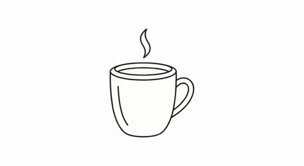 Tea Mug Outline Vector Icon