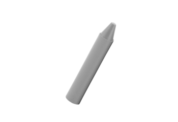 Gray Wax Crayon Isolated on White, Essential Art Supply for Creative Drawing, Coloring, School, and Art Projects.