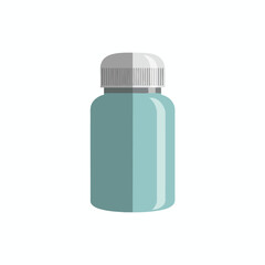 Fototapeta premium Light Blue Pill Bottle with Gray Cap