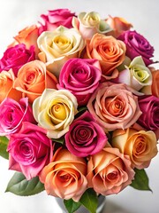 Bouquet of roses in a vase