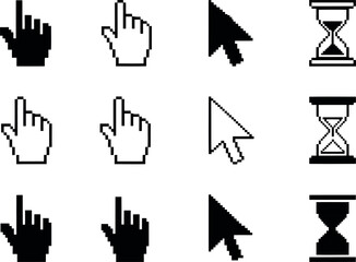 set of hand cursors