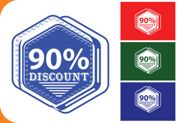 Obraz premium 90 Percent Discount Sale Badge Icon