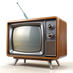 Wooden television with a remote control