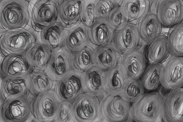 Swirling Abstract Monochromatic Design: An elegant, high-contrast, black-and-white art piece that utilizes swirling, circular shapes to create a visual harmony.