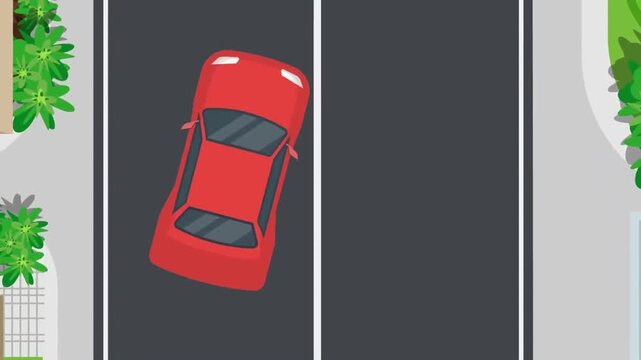 Car Crossing Wrong Lane on Road, Dangerous Driving and Traffic Violation Concept