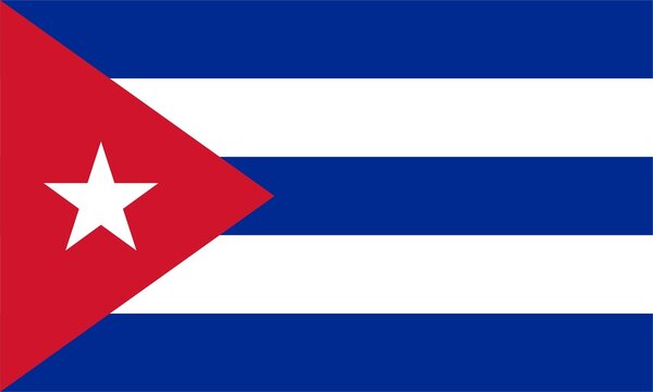Cuba Flag &ndash; National Flag of Cuba with Red Triangle, White Star and Blue Stripes