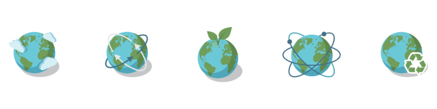 Earth globe icon. Planet icon set. Global map. Map symbol. International earth globe icon. World globe icon. Vector Illustration.