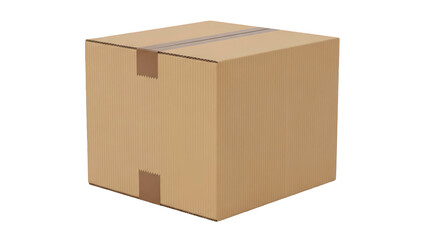 Delivery parcel cardboard box on transparent background (डिलीवरी बॉक्स)