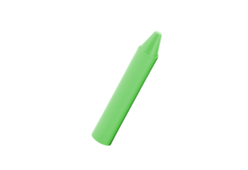 Vibrant Green Crayon Isolated on Transparent Background: Essential Art Supply for Creative Drawing, Coloring, and Educational Projects