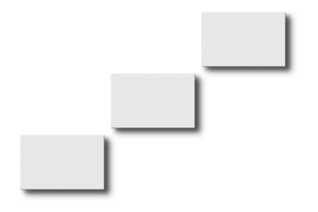 3d illustration of a blank white paper sheet set and business card template with shadows on a square frame background for office identity design