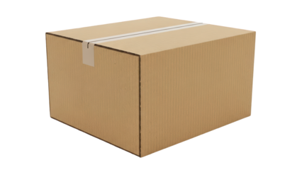 Cardboard box for shipping and delivery on transparent background (कार्डबोर्ड बॉक्स)