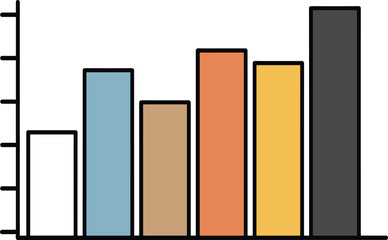Business Bar Chart Illustration Featuring Data Analytics, Financial Statistics, Performance Comparison and Growth Metrics Visualization for Reports and Presentations Vector