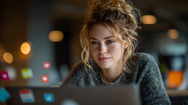 A social media manager crafts engaging posts and responds to comments and messages, maintaining a brand's online presence and fostering community engagement. - Powered by Adobe