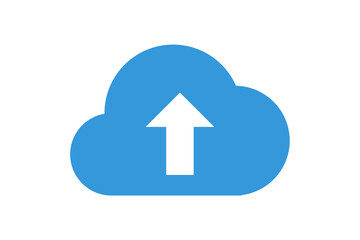 3D glossy blue arrow and upload download button icon depicting a house roof symbol for real estate business website homepage design illustration