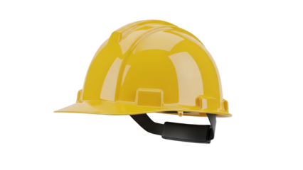 Yellow safety hard hat for construction on transparent background (पीला सेफ्टी हेलमेट)