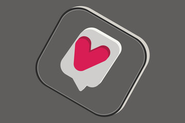 Floating 3d message bubble for social media alert notification minimalist vector isolated graphic