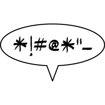 Censored Swear Symbols in Speech Bubble Illustration, Speech Bubble with Censored Profanity Symbols