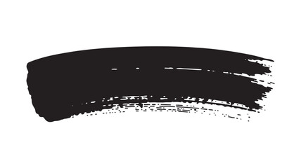 Black paint brush stroke isolated on a clean and simple visual background from a straightforward viewpoint