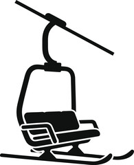 Artistic Render of Double Chairlift in Black and White