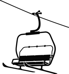 Geometric Ski Lift Chair Silhouette for Modern Branding