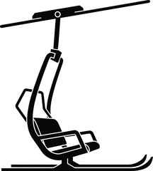 Minimalist Winter Vacation Illustration: Ski Lift Motif