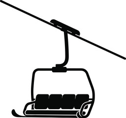 Contemporary Mountain Resort Chairlift Icon Art
