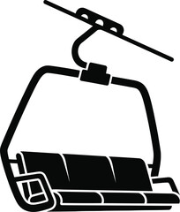 Style Ski Lift Silhouette Illustration Design