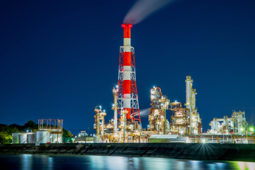 重県　四日市　工場夜景　大正橋付近