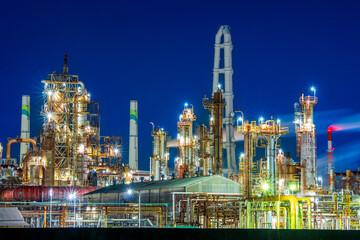 重県　四日市　工場夜景　大正橋付近