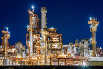 重県　四日市　工場夜景　大正橋付近