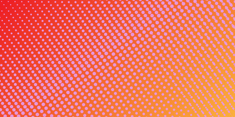 Obraz premium simple orange gradient background with dots, Fading cartoon polka dot background.Dotted tilted gradation pattern. Dots halftone orange color pattern gradient texture with technology digital background