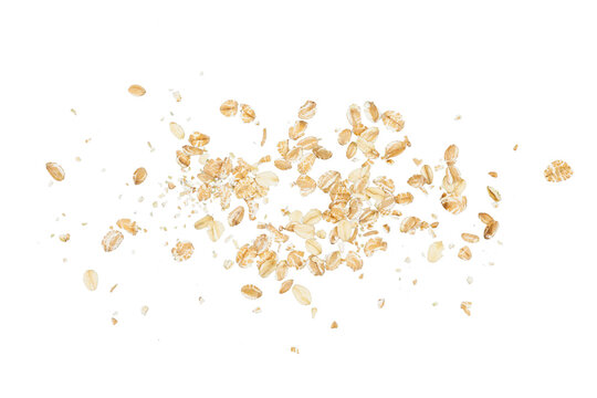 oat flakes pile isolated on white or transparent png