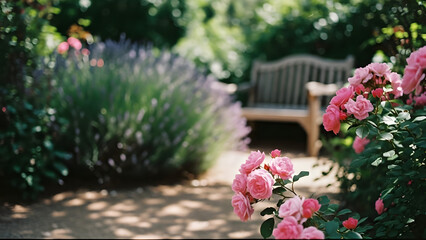 Garden with rose 