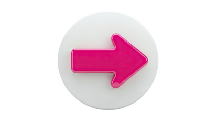 Pink Arrow Icon on White Circle