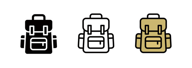 A simple icon representing a backpack or knapsack