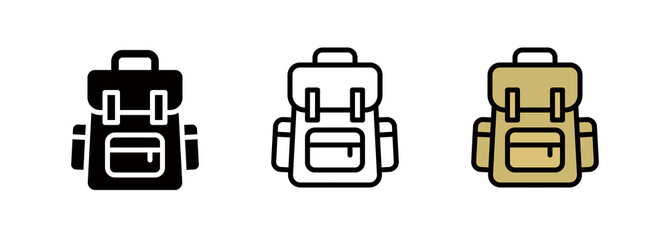 A simple icon representing a backpack or knapsack