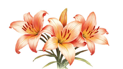 Obraz premium Peachy Orange Lilies Bouquet