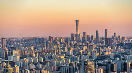 sunset in the city of beijing © jian