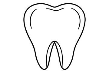 Obraz premium Outlined Molar Tooth – Minimal Line Icon for Dentist Branding