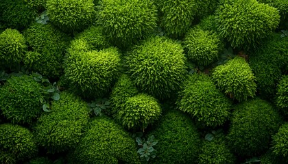 Lush Green Moss Texture Background Natural Forest Plant Pattern